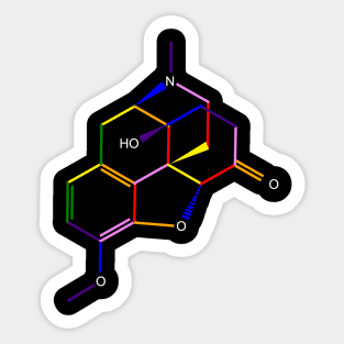 Oxycontin Molecule Rainbow Chemistry Sticker